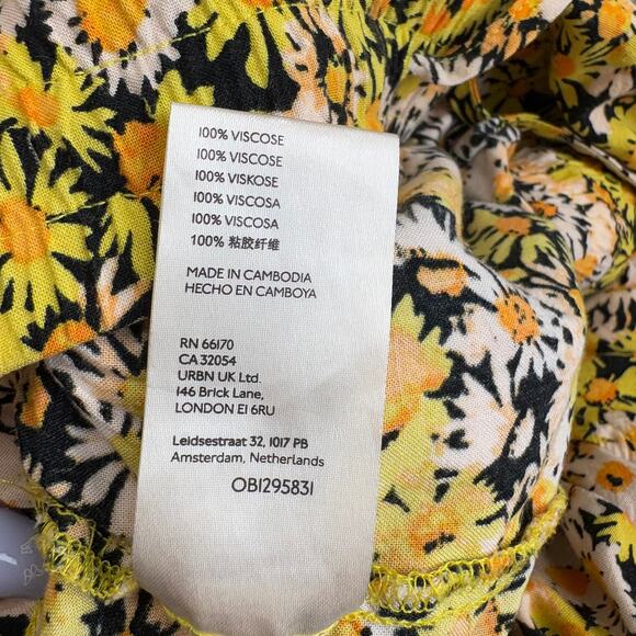 UO Urban Outfitters Carmen Pull On Floral Printed Pant Womens Size L Boho Spring - Picture 9 of 12